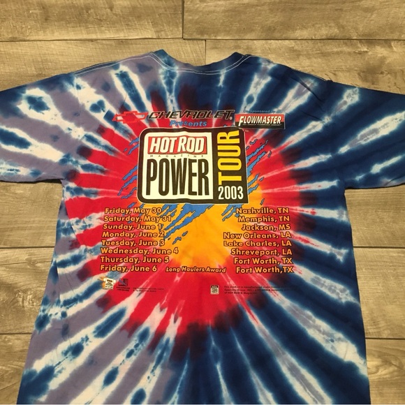 Vtg Chevrolet Hot Rod Magazine Power Tour All Over Racing Muscle Car T-shirt LG - Picture 10 of 10